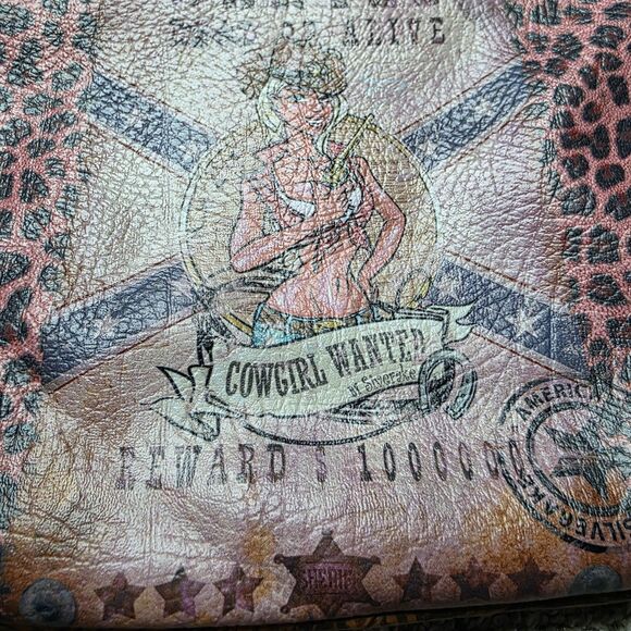 Cowgirl Wanted Rhinestone Shoulder Bag Crossbody Purse Animal Print Western - Picture 11 of 13